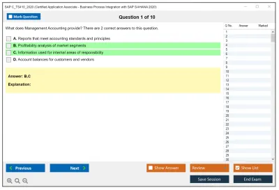SAP C_TS410_2020 SAP Certified Associate - Business Process Integration with SAP S/4HANA 2020 Practice test exam simulator test engine exam Prep practice test questions answers Image 1