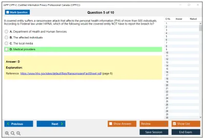 IAPP CIPP-C Certified Information Privacy Professional/ Canada (CIPP/C) Practice test exam simulator test engine exam Prep practice test questions answers Image 5