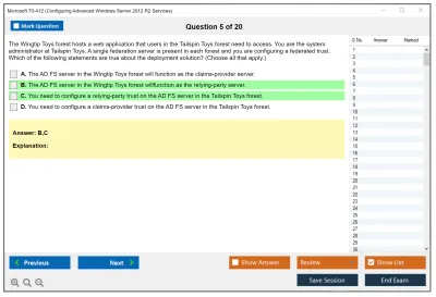 Microsoft 70-412 Configuring Advanced Windows Server 2012 R2 Services Practice test exam simulator test engine exam Prep practice test questions answers Image 5