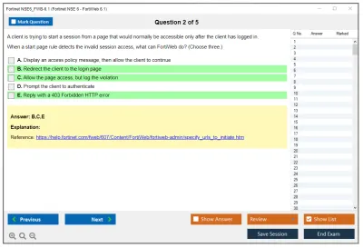 Fortinet NSE6_FWB-6.1 Fortinet NSE 6 - FortiWeb 6.1 Practice test exam simulator test engine exam Prep practice test questions answers Image 2