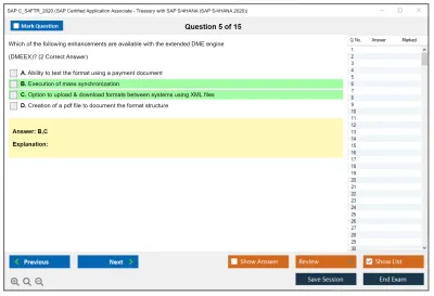 SAP C_S4FTR_2020 SAP Certified Application Associate - Treasury with SAP S/4HANA (SAP S/4HANA 2020) Practice test exam simulator test engine exam Prep practice test questions answers Image 5
