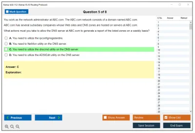 Nokia 4A0-112 Nokia IS-IS Routing Protocol Practice test exam simulator test engine exam Prep practice test questions answers Image 5