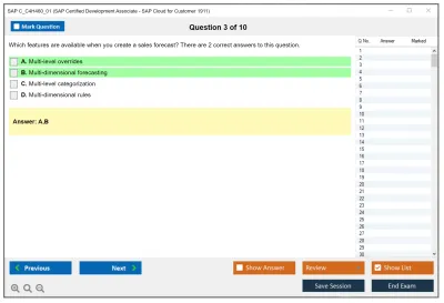 SAP C_C4H460_01 SAP Certified Development Associate - SAP Cloud for Customer 1911 Practice test exam simulator test engine exam Prep practice test questions answers Image 3