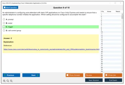 Cisco 300-810 Implementing Cisco Collaboration Applications (CLICA) Practice test exam simulator test engine exam Prep practice test questions answers Image 9