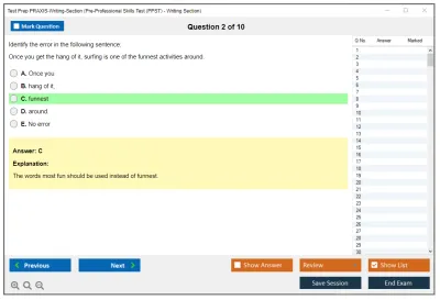 Test Prep PRAXIS-Writing-Section Pre-Professional Skills Test (PPST) - Writing Section Practice test exam simulator test engine exam Prep practice test questions answers Image 2