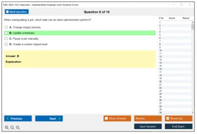 EMC DES-1423 Specialist - Implementation Engineer, Isilon Solutions Exam Practice test exam simulator test engine exam Prep practice test questions answers Image 8