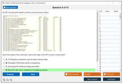 IBM C1000-130 IBM Cloud Pak for Integration V2021.2 Administration Practice test exam simulator test engine exam Prep practice test questions answers Image 9
