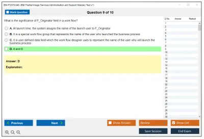 IBM P2070-048 IBM FileNet Image Services Administration and Support Mastery Test v1 Practice test exam simulator test engine exam Prep practice test questions answers Image 9