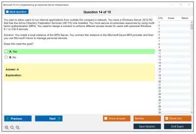 Microsoft 70-414 Implementing an Advanced Server Infrastructure Practice test exam simulator test engine exam Prep practice test questions answers Image 14