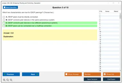 Juniper JN0-348 Enterprise Routing and Switching, Specialist Practice test exam simulator test engine exam Prep practice test questions answers Image 5