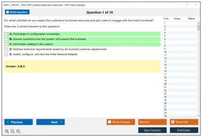 SAP C_ARCAT_18Q4 SAP Certified Application Associate - SAP Ariba Catalogs Practice test exam simulator test engine exam Prep practice test questions answers Image 1