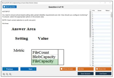 Microsoft DP-200 Implementing an Azure Data Solution  Practice test exam simulator test engine exam Prep practice test questions answers Image 4