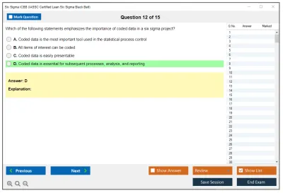 Six Sigma ICBB IASSC Lean Six Sigma – Black Belt Practice test exam simulator test engine exam Prep practice test questions answers Image 12