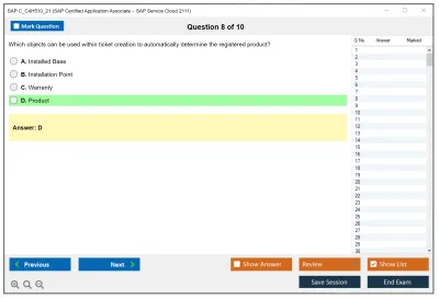 SAP C_C4H510_21 SAP Certified Associate - Implementation Consultant - SAP Service Cloud Practice test exam simulator test engine exam Prep practice test questions answers Image 8