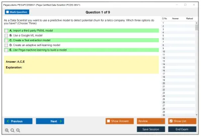 Pegasystems PEGAPCDS86V1 Pega Certified Data Scientist (PCDS) 86V1 Practice test exam simulator test engine exam Prep practice test questions answers Image 1