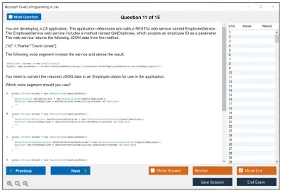 Microsoft 70-483 Programming in C# Practice test exam simulator test engine exam Prep practice test questions answers Image 11