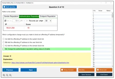 Fortinet NSE6_FML-6.4 Fortinet NSE 6 - FortiMail 6.4 Practice test exam simulator test engine exam Prep practice test questions answers Image 9