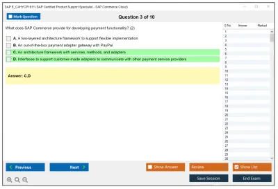 SAP E_C4HYCP1811 SAP Certified Product Support Specialist - SAP Commerce Practice test exam simulator test engine exam Prep practice test questions answers Image 3