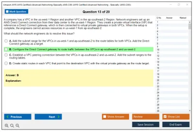 Amazon AWS AWS-Certified-Advanced-Networking-Specialty-ANS-C00 AWS Certified Advanced Networking - Specialty (ANS-C00) Practice test exam simulator test engine exam Prep practice test questions answers Image 13