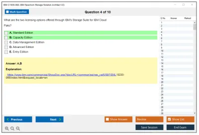 IBM C1000-088 IBM Spectrum Storage Solution Architect V2 Practice test exam simulator test engine exam Prep practice test questions answers Image 4