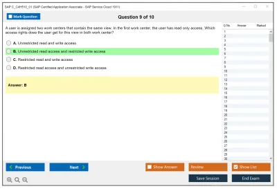 SAP C_C4H510_01 SAP Certified Application Associate - SAP Service Cloud 1911 Practice test exam simulator test engine exam Prep practice test questions answers Image 9
