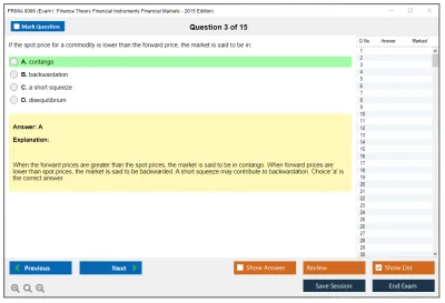 PRMIA 8006 Exam I: Finance Theory Financial Instruments Financial Markets - 2015 Edition Practice test exam simulator test engine exam Prep practice test questions answers Image 3
