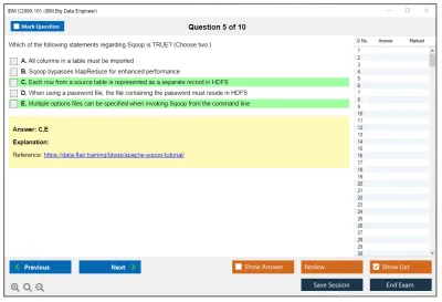IBM C2090-101 IBM Big Data Engineer Practice test exam simulator test engine exam Prep practice test questions answers Image 5