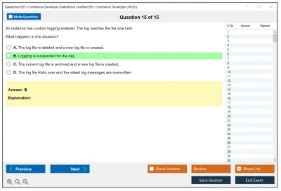 Salesforce B2C-Commerce-Developer Salesforce Certified B2C Commerce Developer Practice test exam simulator test engine exam Prep practice test questions answers Image 15