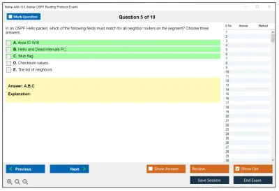 Nokia 4A0-113 Nokia OSPF Routing Protocol Exam Practice test exam simulator test engine exam Prep practice test questions answers Image 5