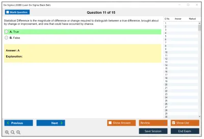Six Sigma LSSBB Lean Six Sigma Black Belt Practice test exam simulator test engine exam Prep practice test questions answers Image 11
