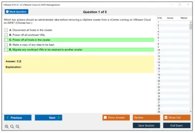 VMware 5V0-31.19 VMware Cloud on AWS Management Practice test exam simulator test engine exam Prep practice test questions answers Image 1