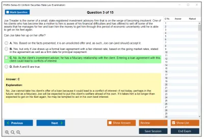 FINRA Series-63 Uniform Securities State Law Examination Practice test exam simulator test engine exam Prep practice test questions answers Image 3