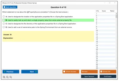 VMware 2V0-72.22 Professional Develop VMware Spring Practice test exam simulator test engine exam Prep practice test questions answers Image 6
