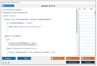 Microsoft 70-483 Programming in C# Practice test exam simulator test engine exam Prep practice test questions answers Image 12