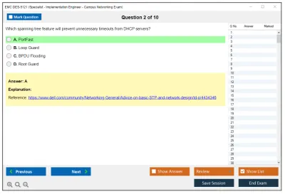 EMC DES-5121 Specialist - Implementation Engineer - Campus Networking Exam Practice test exam simulator test engine exam Prep practice test questions answers Image 2