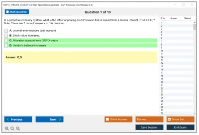 SAP C_TB1200_93 SAP Certified Application Associate - SAP Business One Release 9.3 Practice test exam simulator test engine exam Prep practice test questions answers Image 1