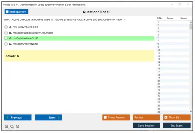 Veritas VCS-413 Administration of Veritas eDiscovery Platform 8.2 for Administrators Practice test exam simulator test engine exam Prep practice test questions answers Image 10