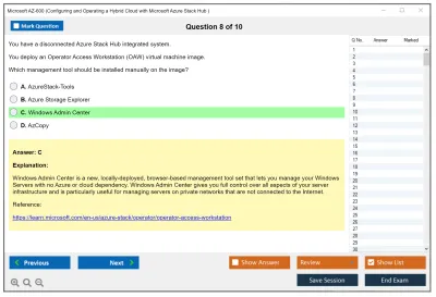 Microsoft AZ-600 Configuring and Operating a Hybrid Cloud with Microsoft Azure Stack Hub Practice test exam simulator test engine exam Prep practice test questions answers Image 8
