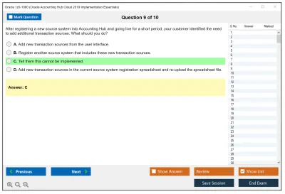 Oracle 1z0-1060 Oracle Accounting Hub Cloud 2019 Implementation Essentials Practice test exam simulator test engine exam Prep practice test questions answers Image 9