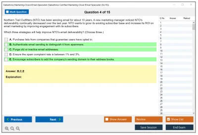 Salesforce Marketing-Cloud-Email-Specialist Salesforce Certified Marketing Cloud Email Specialist Practice test exam simulator test engine exam Prep practice test questions answers Image 4
