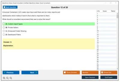 Salesforce Sales-Cloud-Consultant Salesforce Certified Sales Cloud Consultant Practice test exam simulator test engine exam Prep practice test questions answers Image 12