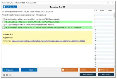 Fortinet NSE5_FAZ-7.0 Fortinet NSE 5 - FortiAnalyzer 7.0 Practice test exam simulator test engine exam Prep practice test questions answers Image 3