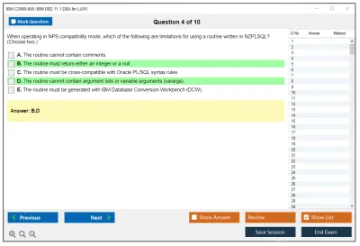 IBM C2090-600 IBM DB2 11.1 DBA for LUW Practice test exam simulator test engine exam Prep practice test questions answers Image 4