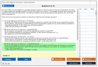 Oracle 1z0-820 Upgrade to Oracle Solaris 11 System Administrator Practice test exam simulator test engine exam Prep practice test questions answers Image 9