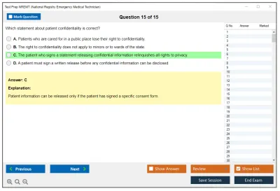 Test Prep NREMT National Registry Emergency Medical Technician Practice test exam simulator test engine exam Prep practice test questions answers Image 15