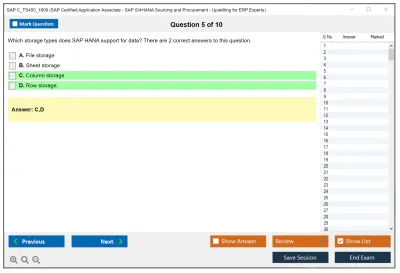 SAP C_TS450_1809 SAP Certified Application Associate - SAP S/4HANA Sourcing and Procurement - Upskilling for ERP Experts Practice test exam simulator test engine exam Prep practice test questions answers Image 5
