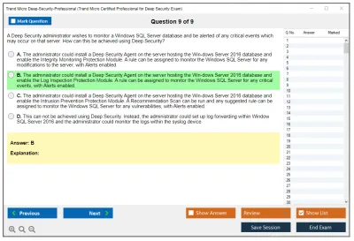 Trend Micro Deep-Security-Professional Trend Micro Certified Professional for Deep Security Exam Practice test exam simulator test engine exam Prep practice test questions answers Image 9