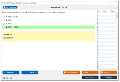AHIMA RHIA Registered Health Information Administrator Practice test exam simulator test engine exam Prep practice test questions answers Image 7