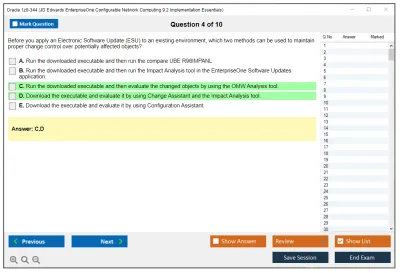 Oracle 1z0-344 JD Edwards EnterpriseOne Configurable Network Computing 9.2 Implementation Essentials Practice test exam simulator test engine exam Prep practice test questions answers Image 4