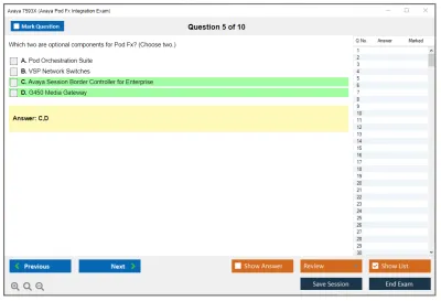 Avaya 7593X Avaya Pod Fx Integration Exam Practice test exam simulator test engine exam Prep practice test questions answers Image 5
